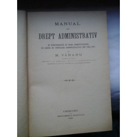 Manual de DREPT ADMINISTRATIV - M. VARARU - 1925